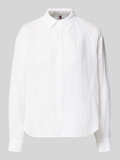Produktfoto, Oversize Bluse aus reinem Leinen von Tommy Hilfiger, Optik: Unifarben, Passform: Oversize, Material: Leinen, Vorderansicht