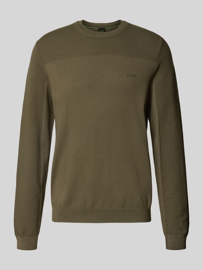 BOSS Green Pullover mit Logo-Schriftzug KN_Momentum-X CN Oliv 1