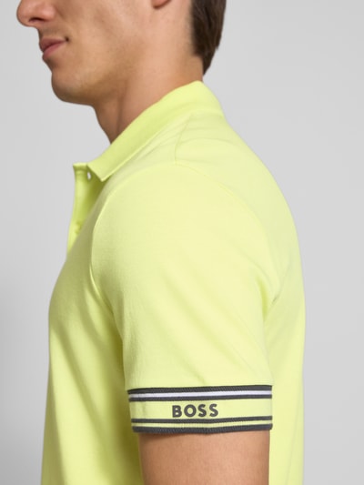 BOSS Green Slim Fit Poloshirt aus reiner Baumwolle Modell 'POLO ZONE' Hellgruen 3