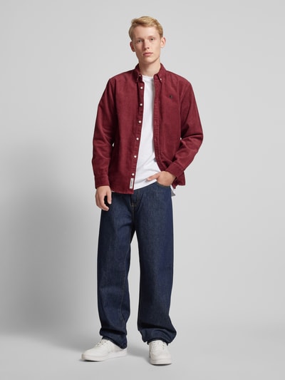 Carhartt Work In Progress Regular fit vrijetijdsoverhemd met button-downkraag, model 'MADISON' Bordeaux - 1