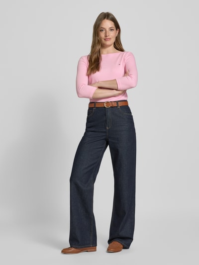 Tommy Hilfiger Slim Fit Langarmshirt aus reiner Baumwolle Pink 1