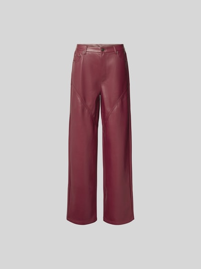 ROTATE Straight Fit Stoffhose in Leder-Optik Bordeaux 2