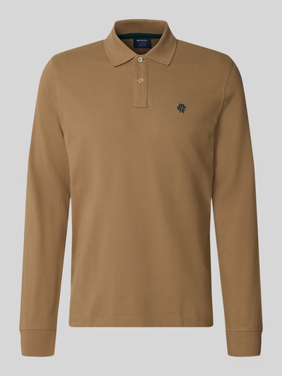 Produktfoto, Regular Fit Poloshirt aus reiner Baumwolle van MCNEAL in bruin, Polokraag met knoopsluiting, labelstitching, heren poloshirt, puur katoen, regular fit, polokraag met knoopsluiting, labelstitching, shirt met lange mouwen, ruglengte maat M 73 cm