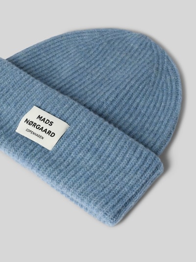 MADS NØRGAARD Muts van scheerwolmix met labelpatch, model 'Tosca Anju' Lichtblauw - 2