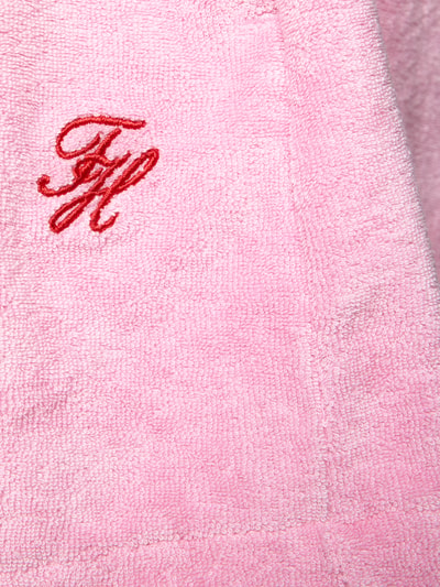 Produktfoto, Relaxed Fit Sweatshorts aus Baumwoll-Viskose-Mix Modell 'TOWELING SHORT' von TOMMY HILFIGER, rosa Frottee, Label Stitching, unifarben
