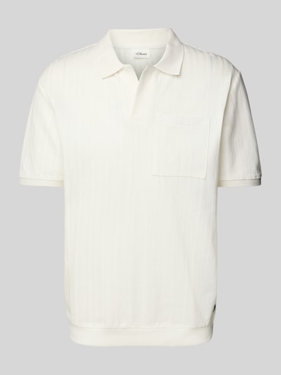 s.Oliver RED LABEL Relaxed Fit Poloshirt aus reiner Baumwolle Weiss 2