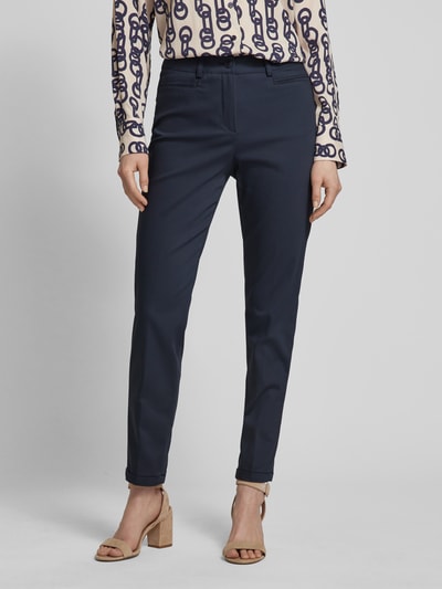 Gardeur Regular fit broek met paspelzakken, model 'Denise' Marineblauw - 4