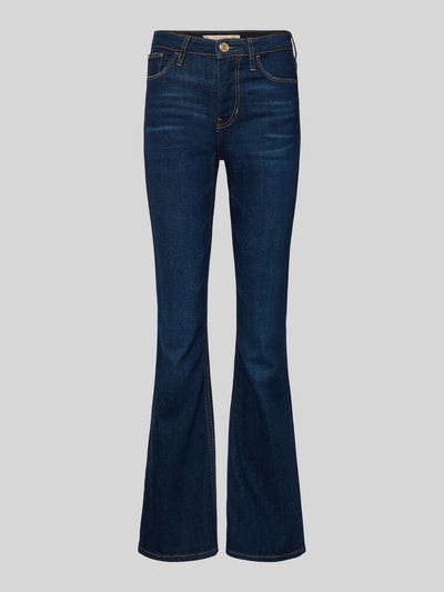 Produktfoto, Flared Jeans mit 5-Pocket-Design von Guess in dunklem Baumwoll-Mix mit Stretch, sichtbare Nähte, klassische Jeansstruktur.