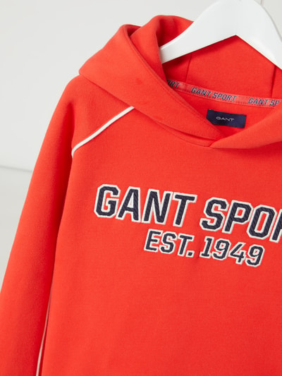 Gant Hoodie met geborduurd logo Rood - 2