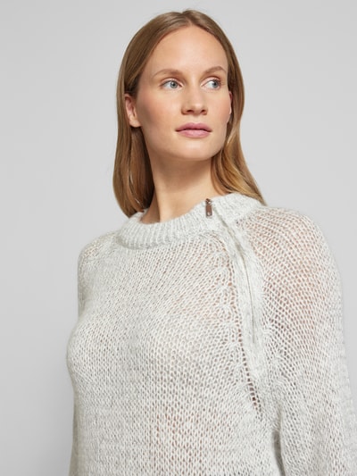 MAX&Co. Strickpullover mit Rundhalsausschnitt Modell 'PARIDE' Hellgrau 3