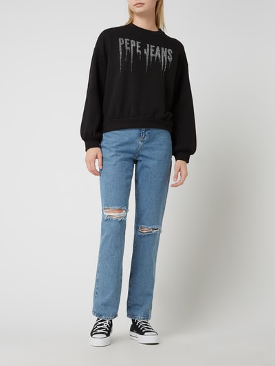 Pepe Jeans Sweatshirt mit Strasssteinen Modell 'Debbie' Black 1