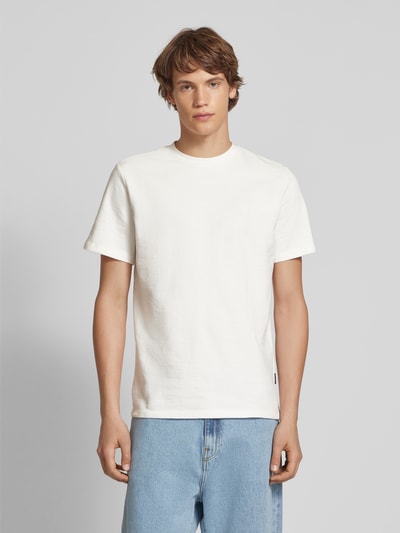 Blend T-Shirt mit geripptem Rundhalsausschnitt Weiss 4