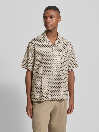 Lacoste Relaxed fit vrijetijdsoverhemd van een mix van katoen en viscose Ecru - 4