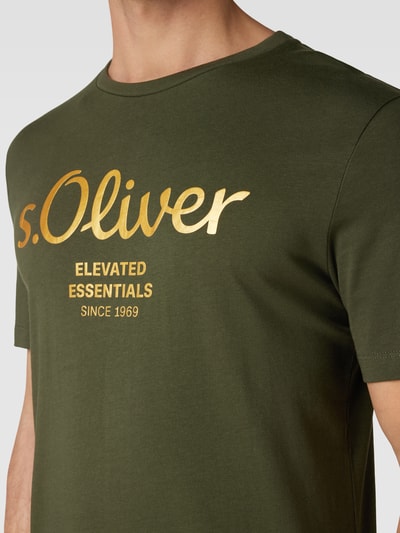 s.Oliver RED LABEL T-shirt met labelprint Olijfgroen - 3