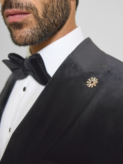 MCNEAL Slim fit colbert van fluweel Zwart - 3