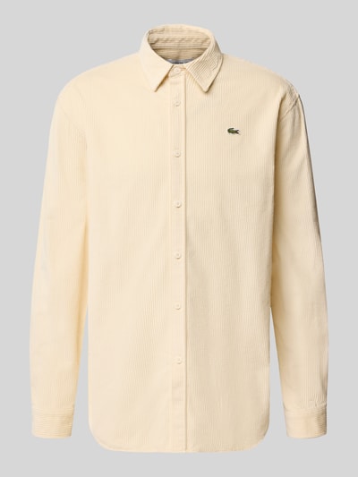 Lacoste Regular Fit Cordhemd mit Logo-Applikation Taupe 1