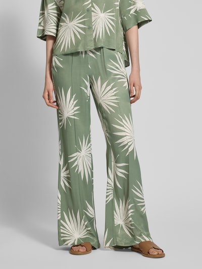 Oui Stoffhose mit weitem Bein und Gesäßtasche Khaki 4