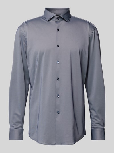 BOSS Slim fit zakelijk overhemd met kentkraag Marineblauw - 2