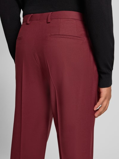 HUGO Slim fit pantalon van wolmix, model 'HESTEN' Bordeaux - 3