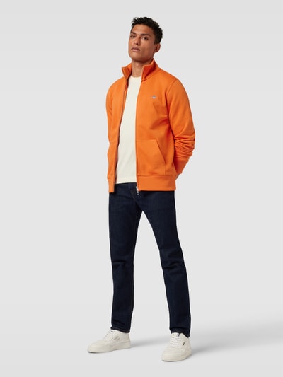 Gant Sweatjack met labelstitching, model 'REG SGIELD' Oranje - 1