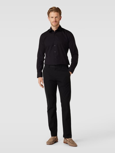 Seidensticker Super SF Koszula biznesowa z listwą guzikową model ‘Kent’ Czarny 1