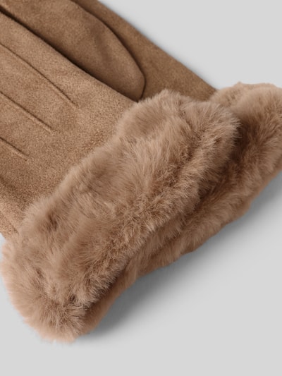 EEM Rękawiczki z obszyciem ze sztucznego futra Szarobrązowy 2