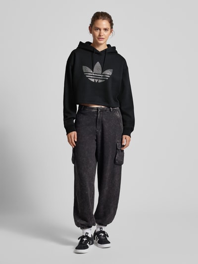 adidas Originals Krótka bluza z kapturem Czarny 1