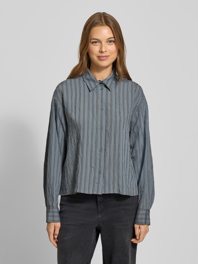 Marc O'Polo Bluzka koszulowa o kroju relaxed fit z mieszanki wiskozy Szaroniebieski 4