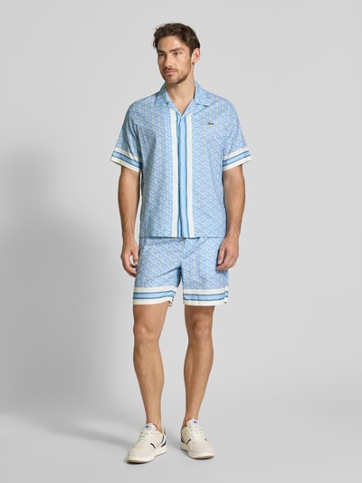 Lacoste Straight Leg Shorts mit elastischem Bund Hellblau 1