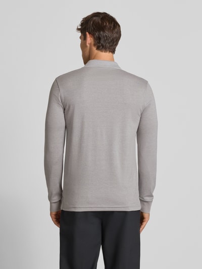 Christian Berg Men Regular fit poloshirt in design met lange mouwen Middengrijs - 5