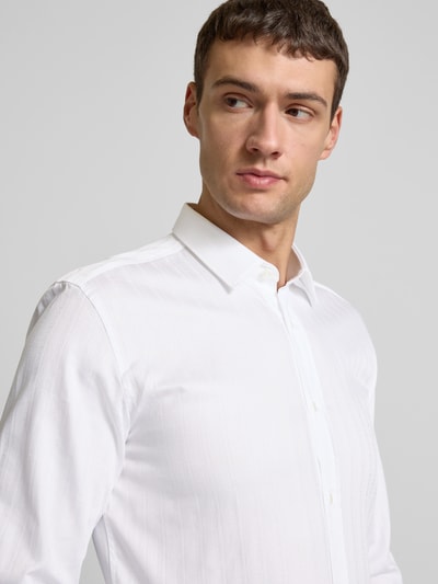 HUGO Slim fit zakelijk overhemd met structuurmotief, model 'Elisha' Wit - 3