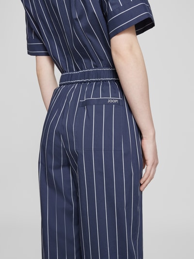 JOOP! Wide leg stoffen broek met tunnelkoord, model 'pYA' Marineblauw - 3