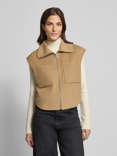 Marc O'Polo Boxy fit gilet van wolmix Beige - 4