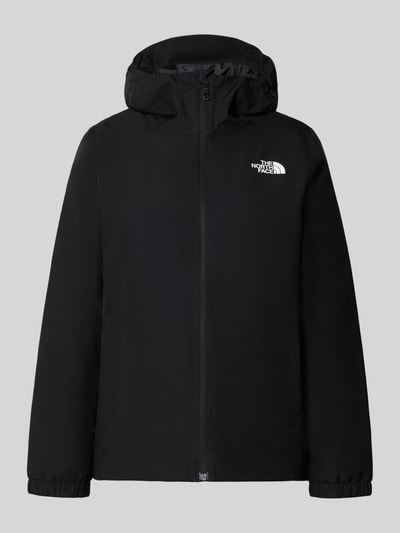 Produktfoto, schwarze Regular Fit Jacke mit Logo-Print Modell 'Quest Mono' von The North Face, Kapuze, Reißverschluss, glatter Stoff