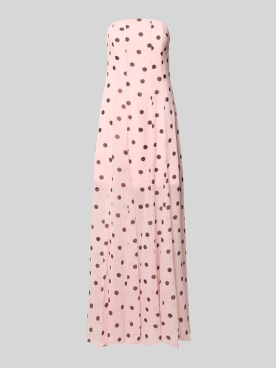 Produktfoto, Midikleid im Off-Shoulder-Design Modell 'Kimora' von Forever New aus Chiffon mit A-Linie und Allover-Look in Rosa mit Punkten.