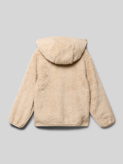 s.Oliver RED LABEL Regular Fit Jacke aus Teddyfell mit Kapuze Camel 3