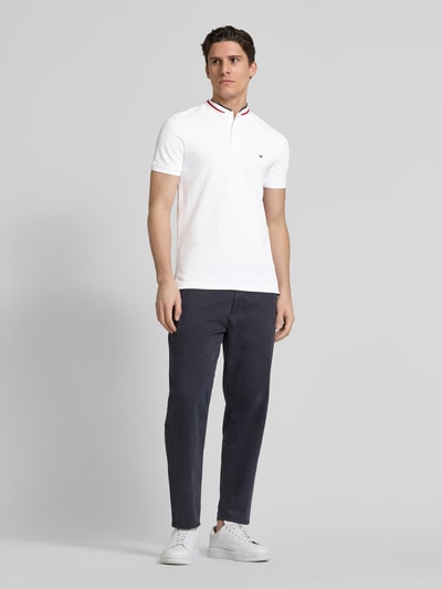 Tommy Hilfiger Slim Fit Poloshirt mit Stehkragen Modell 'MAO' Weiss 1