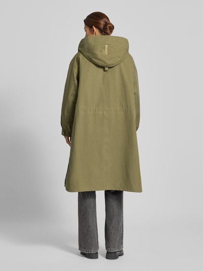 G-LAB Mantel aus Lyocell-Mix mit herausnehmbarem Innenfutter Oliv 5