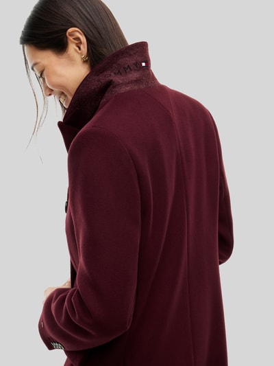 Tommy Hilfiger Slim Fit Mantel aus Woll-Mix Dunkelrot 1