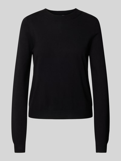 s.Oliver RED LABEL Cropped Strickpullover aus Viskose-Mix mit geripptem Rundhalsausschnitt Black 2