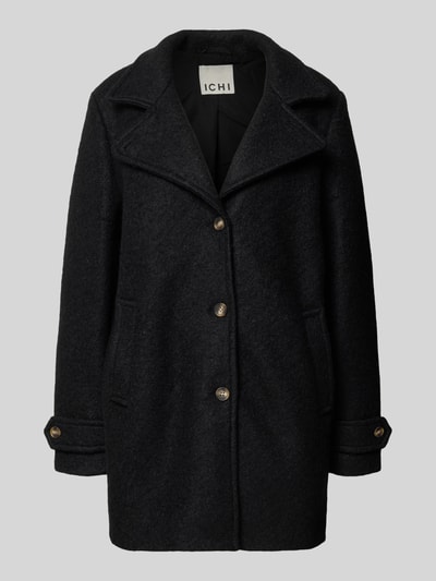 ICHI Relaxed fit lange jas van wolmix, model 'Tipa' Zwart - 2