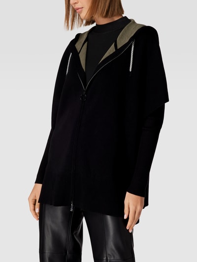 Marc Cain Poncho met labeldetails Zwart - 4