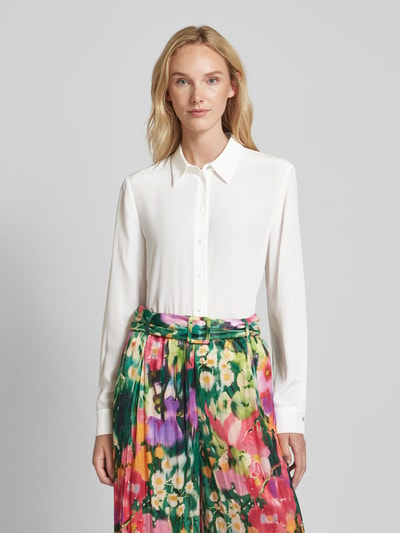 Marc Cain Zijden blouse met platte kraag Offwhite - 4