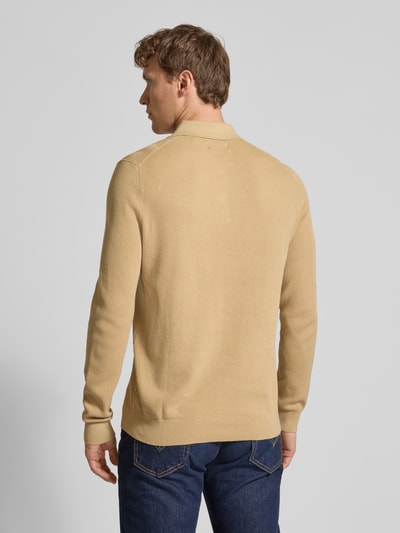 Christian Berg Men Slim fit poloshirt met knoopsluiting Zand - 5