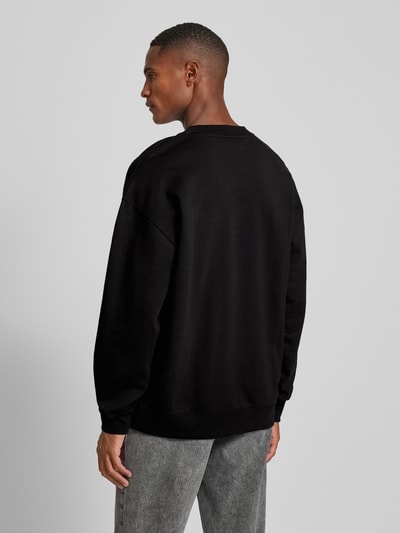 HUGO Sweatshirt met labelprint en -stitching, model 'Dlogonty' Zwart - 5