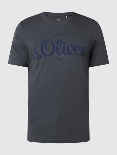 s.Oliver RED LABEL T-shirt z bawełny Antracytowy 2