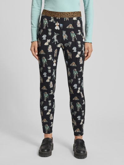 Marc Cain Stoffen broek met elastische band Zwart - 4