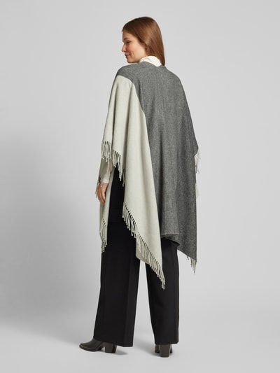 WHITE LABEL Poncho met franjes Zilver - 5