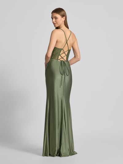 Luxuar Abendkleid mit seitlicher Raffung Schilf 5