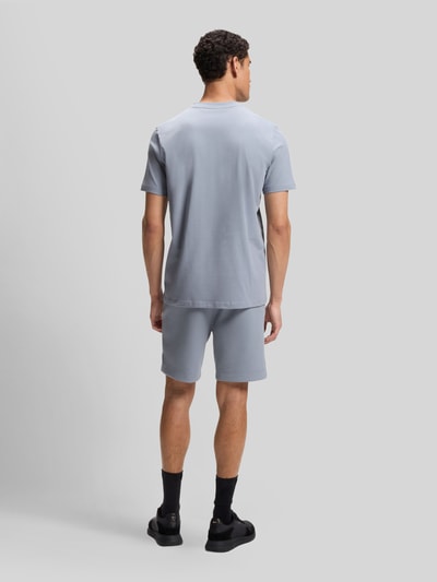 BOSS Green męski t-shirt o kroju regular fit z mieszanki bawełny Szaroniebieski 5